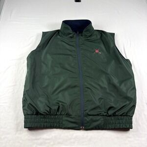 Polo Ralph Lauren Golf Vest Mens XL Green Blue Reversible Full Zip Fleece